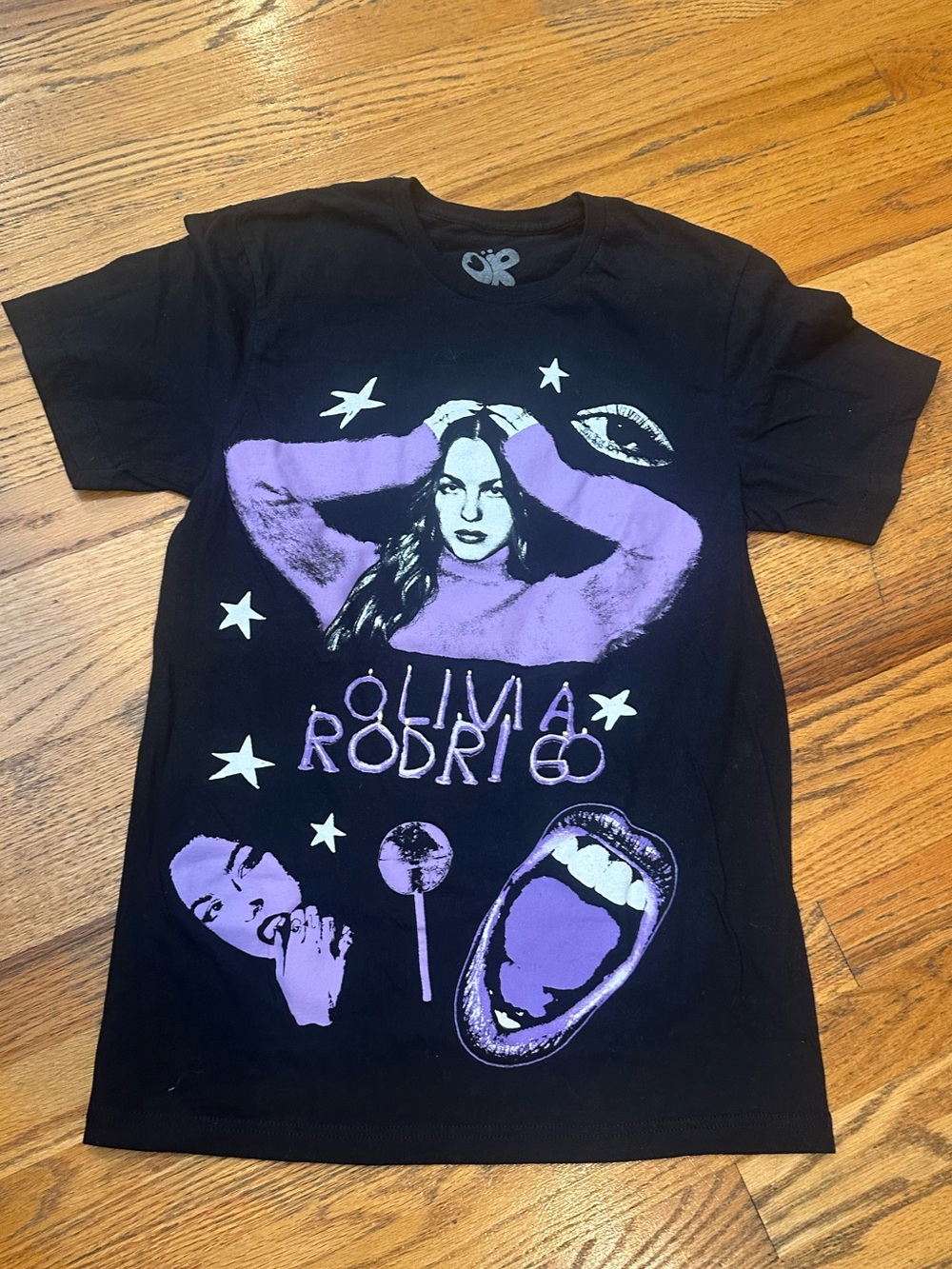 Olivia Rodrigo Graphic Band Tee Black & Purple T-Shirt Size Small